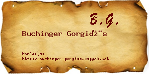 Buchinger Gorgiás névjegykártya